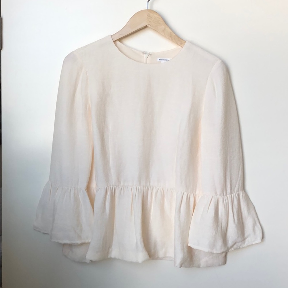 Club Monaco cream peplum blouse